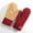 RED, variant on Women's Thermal Mitten Gloves Double Layer Plush Lined Knit Jacquard Skiing Snow