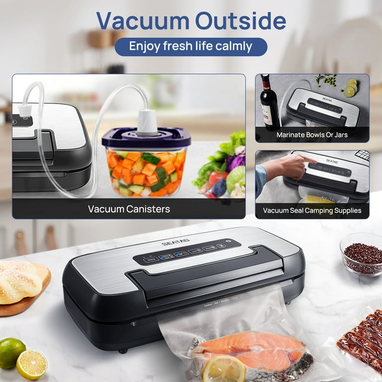 SEATAO VH5156 Vacuum Sealer, 80kpa Multifunctional Commercial and Home Vacuum  Food & 2 Pack 11“ X 60' Vacuum Sealer Rolls for Food Saver, Seal a Meal, Commercial  Grade