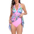 thumbnail image 6 of VBVC Womens Bikini Swimsuit Set Floral Printed Swim Skirt Swim Trunks Two Piece with Bra Pads, 6 of 6