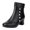 Black, variant on Fall Ankle Boots for Women Low Block Heel Round Toe Lolita Dress Booties Elegant Lace Pearl Side Zipper Short Boots
