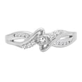 thumbnail image 2 of Dazzlingrock Collection Round White Diamond Swirl Bypass Split Shank Promise Ring for Women (0.15 ctw, Color I-J, Clarity I2-I3) in 925 Sterling Silver, Size 5, 2 of 6