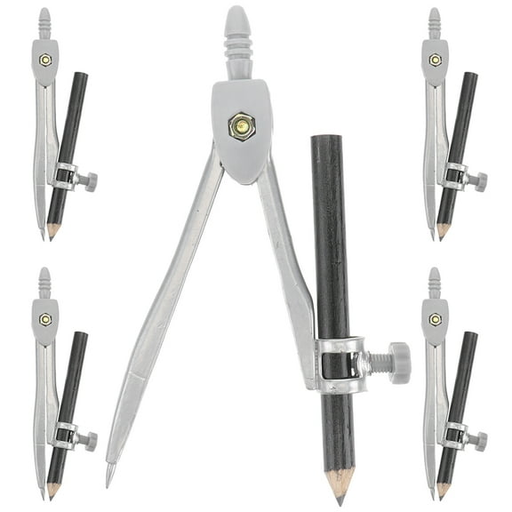 UPOUART 5-Piece Adjustable Math Compass Set with Multi-Color Design for Accurate Circle Drawing, School, Office, and Art Use
