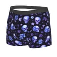 thumbnail image 2 of Balery Skull flower leaf purple Men's Boxer Briefs, Soft and Breathable Cotton Underwear with nylon Waistband-X-Large, 2 of 9