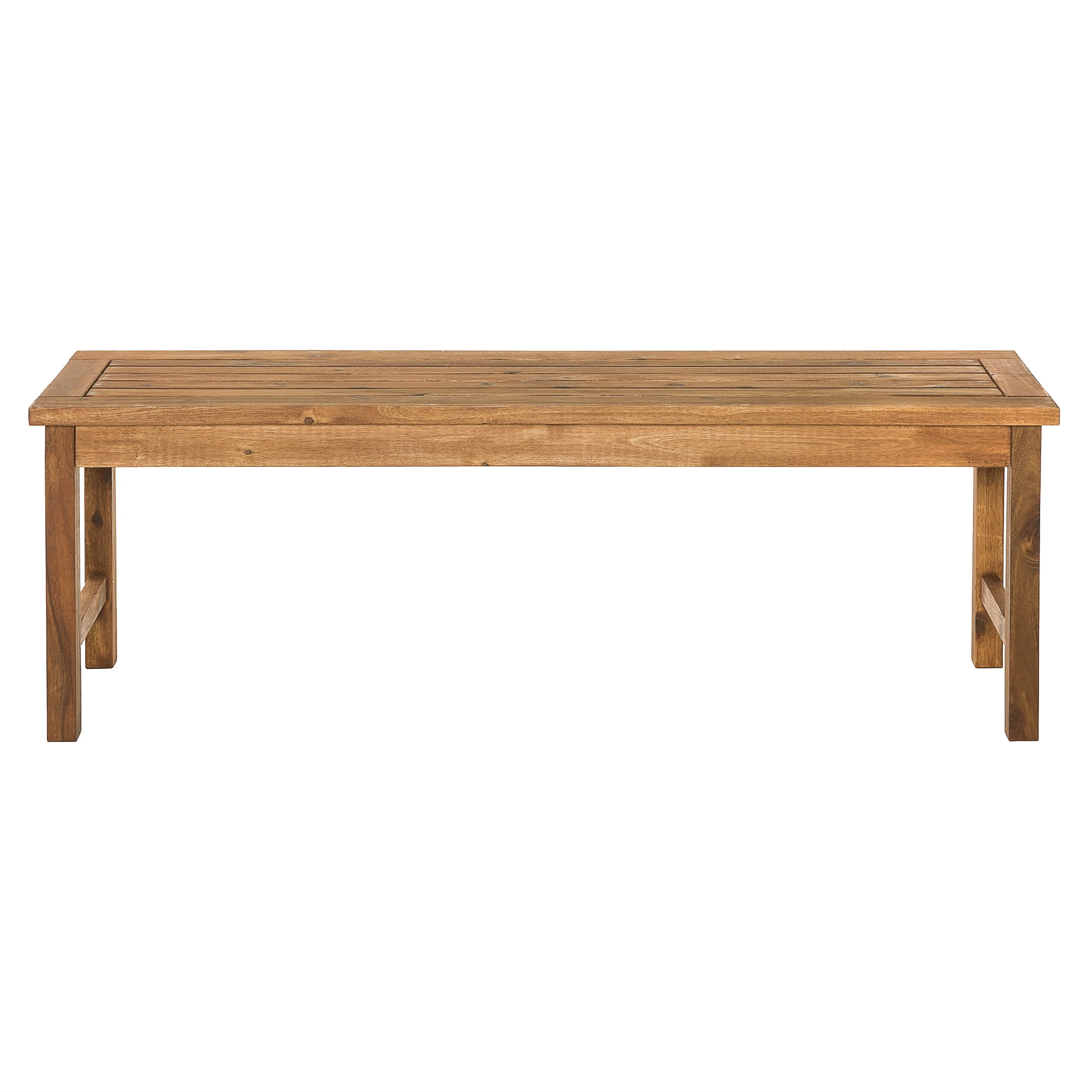 Walker Edison 53" Outdoor Raised Acacia Solid Wood Patio Bench - Brown