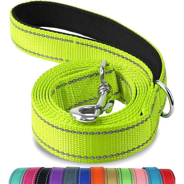 Laisse pour Chien en Nylon Réfléchissant à Rayures - Libération Rapide - Longueur 120-300 cm pour Tous les Chiens
