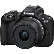 Canon EOS R50 Mirrorless Camera with RF-S 18-45mm + EF 75-300mm Lens + Mount Adapter + 64GB Memory Card + Case + LED Flash + ZeeTech Accessory Bundle (International Version)