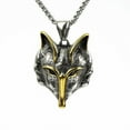 thumbnail image 2 of European and American style Viking Fox 14K White Gold  Men's Pendant  Jewelry Necklace Holiday Gift, 2 of 7