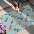 thumbnail image 4 of LightBlue Cartoon Dinosaurs Geometric Pattern Door Rugs,Washable Non Slip Door Mats Indoor,Decorative Door Mats,Entry Mat Indoor for Entrance,Bedroom,Kitchen,Bathroom,20"x32", 4 of 6