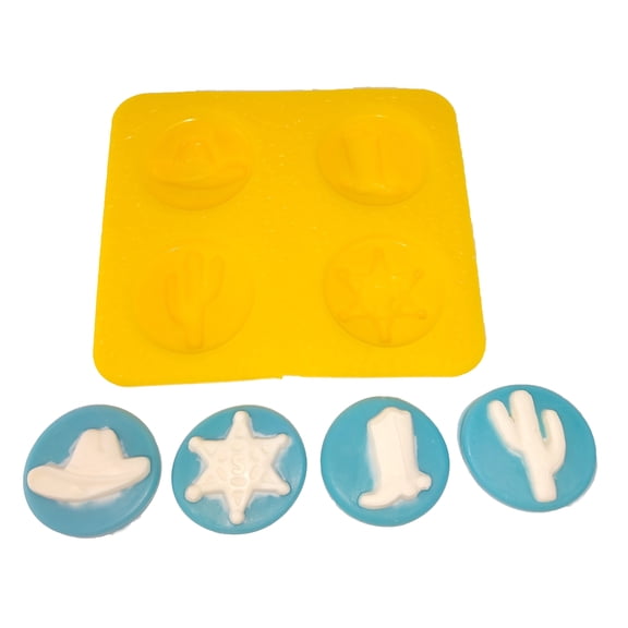 EDELAINE'S 4-Cavity Silicone Western Set Cream Cheese Mints and Chocolate Molds