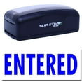 thumbnail image 1 of Large Pre-Inked Entered Stamp, Slim 1854, Ultra Slim Design, Impression Size 1-13/16" by 2-1/2", Up to 25,000 Impressions - Blue Ink, 1 of 10