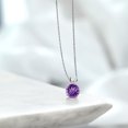 thumbnail image 5 of Gem Stone King 1.70 Ct Round Purple Amethyst 14K White Gold Pendant With Chain, 5 of 5