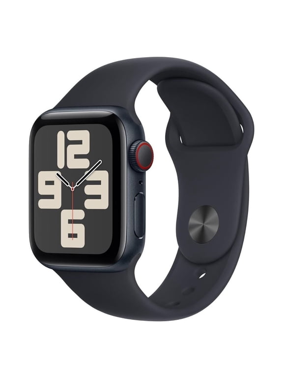 Restored Apple Watch SE (2nd Gen) [GPS + Cellular] Smartwatch with 40mm Midnight Aluminum Case with Ink Sport Loop. Fitness & Sleep Tracker, Crash Detection, Heart Rate Monitor