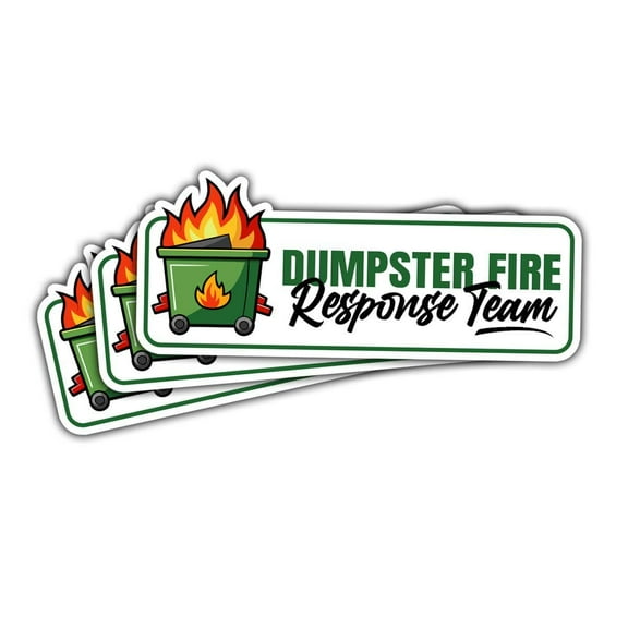 3 Pcs Dumpster Fire Response Team, Dumpster Fire Sticker, This is Fine Sticker, Everything's Fine Dumpster Fire - Vinyl Sticker 3 inch