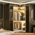 thumbnail image 5 of Aheaplus Corner Closet System With Shelves, 34'' Organizer With Hanging Rods, Wood Walk-in for Small Space, Freestanding Tower, L Shaped Garment Rack, White, 5 of 14