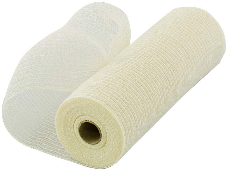 Wedding Wreath Maker Deco Mesh - 10' x 10 Yards, Ivory, Christmas