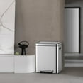 thumbnail image 3 of 8/9.5/10.6 Gallon Dual Trash Can, Stainless Steel Dual Garbage & Recycle Bin with Foot Pedal, Soft Close Lid, Classified Garbage Can with Removable Inner Bucket for Kitchen Living Room Office, 3 of 9