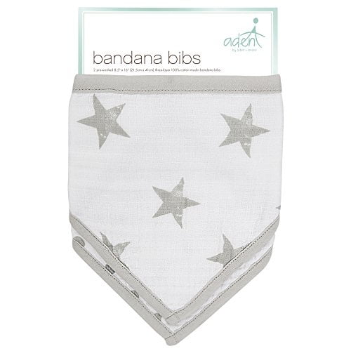 aden + anais essentials bandana bib 2 pack, dusty