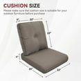 thumbnail image 4 of Bellefurn Deep Seat Cushion Set Outdoor Cushions for Patio Furniture,Outdoor Chair Cushions Waterproof & Fade Resistant Patio Furniture Cushions for Wicker Chair,Sofa,Couch, 4 of 9
