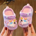 thumbnail image 4 of Hessimy Children Slippers Cute Cartoon Beach Slippers for Kids Non Slip Boys Girls Summer Shoes with Slides Sandals Outdoor Beach Pool Show cute slippers(Purple,9), 4 of 6