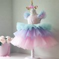 thumbnail image 1 of Niñas Arco Iris unicornio princesa vestido pastel capas tutú vestido de graduación para niños boda noche Formal fiesta desfile Vestidos Tan Jianjun  unisex, 1 of 2