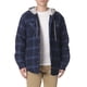 thumbnail image 1 of Wrangler Authentics Chaqueta tipo camisa de franela con forro acolchado de manga larga y capucha para hombre, color azul marino, talla XL, 1 of 3
