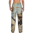 thumbnail image 3 of Uemuo Wood Grain Shark Pattern Men's Wide Leg Palazzo Lounge Pants with Pockets Light Weight Loose Comfy Casual Pajama Pants-Medium, 3 of 9