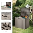 thumbnail image 3 of Coffre de Terrasse Extérieur de 31 Gal, Bac de Rangement pour Patio avec Couvercle Verrouillable et Poignées Latérales pour Patio, Piscine, Jardin (118 L), 3 of 8