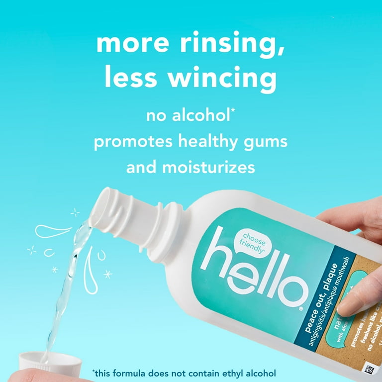 hello Peace Out Plaque Fluoride Free and Alcohol Free Mouthwash, Natural  Mint, 16 Fl Oz Bottle - Walmart.com