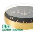 thumbnail image 2 of Sanmadrola Wall Clocks Battery Operated,12 inch Silent Non Ticking Modern Wall Clock for Living Room Bedroom Kitchen Office Classroom Decor Glass Front Black with Champagne Frame, 2 of 8