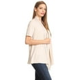 thumbnail image 3 of Women's Loose Fit Short Sleeve Draped Open Front Office Wear Solid Cardigan, 3 of 5