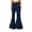 Navy, variant on Flare Pants for Women Wide Leg Elastic Waist Loose Casual Pants Layered Ruffled Hem Pants with Pockets, 2XL