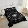 thumbnail image 2 of Erosebridal Sun and Moon Comforter Set King,Twelve Constellations Zodiac Bedding Set Starry Sky Quilt Duvet 3D Trippy Astrology Quilted Comforter Mystic Space Duvet Insert,Black White Bedroom Decor, 2 of 5