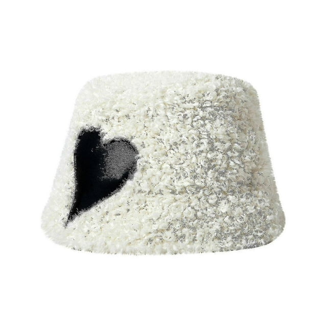 Women's Fashion Winter Keep Warm Solid Color Love Heart Minimalistic Retro Plush Fisherman's Hat