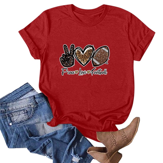 Blouses pour Femmes Mode pour Femmes Imprimé Manches Courtes Blouse Ample T-Shirt Drôle à Col Rond Hauts