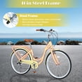 thumbnail image 6 of Womens Bikes 26 inch, 7 speed Beach Cruiser Bikes w/Dual Brakes and Back Seat, Comfortable Commuter Bike, City Street Bicycles, Hybrid Bikes for Adults Ladies Womens, Adjustable Seat Height, Yellow, 6 of 9