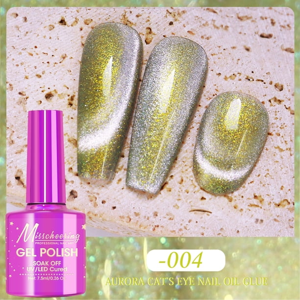 Gel para uñas transparente para esculpir uñas, esmalte de uñas Daylight Crystal Cat's Eye, brillante y colorido, 7,5 ml, goma de metilo.