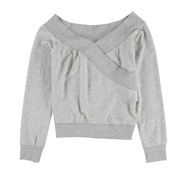 bar III Womens Off The Shoulder Sweatshirt, Grey, Small