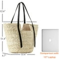 thumbnail image 4 of LHSHIDU Large Handmade Straw Purses for Women, Summer Beach Natural Weaving Chic Woven Tote Handbags Shoulder Bag, 4 of 9