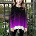 thumbnail image 2 of Girls Long Sleeve Tshirts Graphic Printed Lace High Low Hem Trendy Casual Loose Tunic Tops 4-15 Years (4-5 Years, Purple 01), 2 of 6