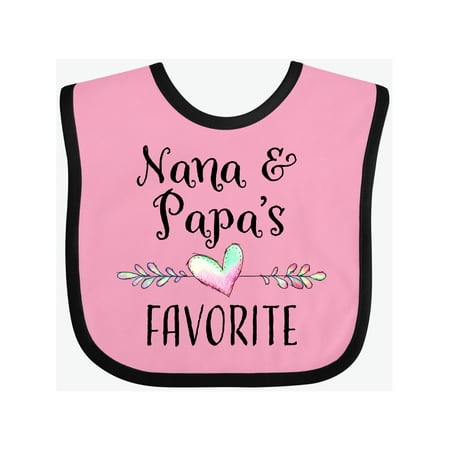 

Inktastic Nana and Papa s Favorite- Heart Grandchild Gift Baby Boy or Baby Girl Bib
