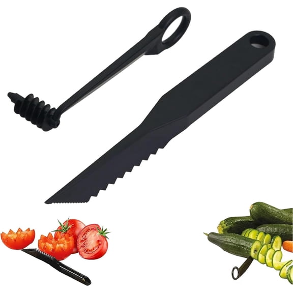 Kitchen Spiral And V-Shaped Tools, Spiral Cutter V Knife, Blade Julienne Cutter Manual Vegetable Fruit Slicer for Potato Carrot Cucumber