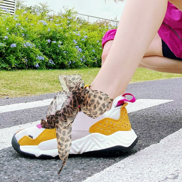 Ribbon Shoelaces Leopard Shoestrings For Sneakers Decors Ribbon Shoelaces Leopard Shoestrings For Sneakers Decors