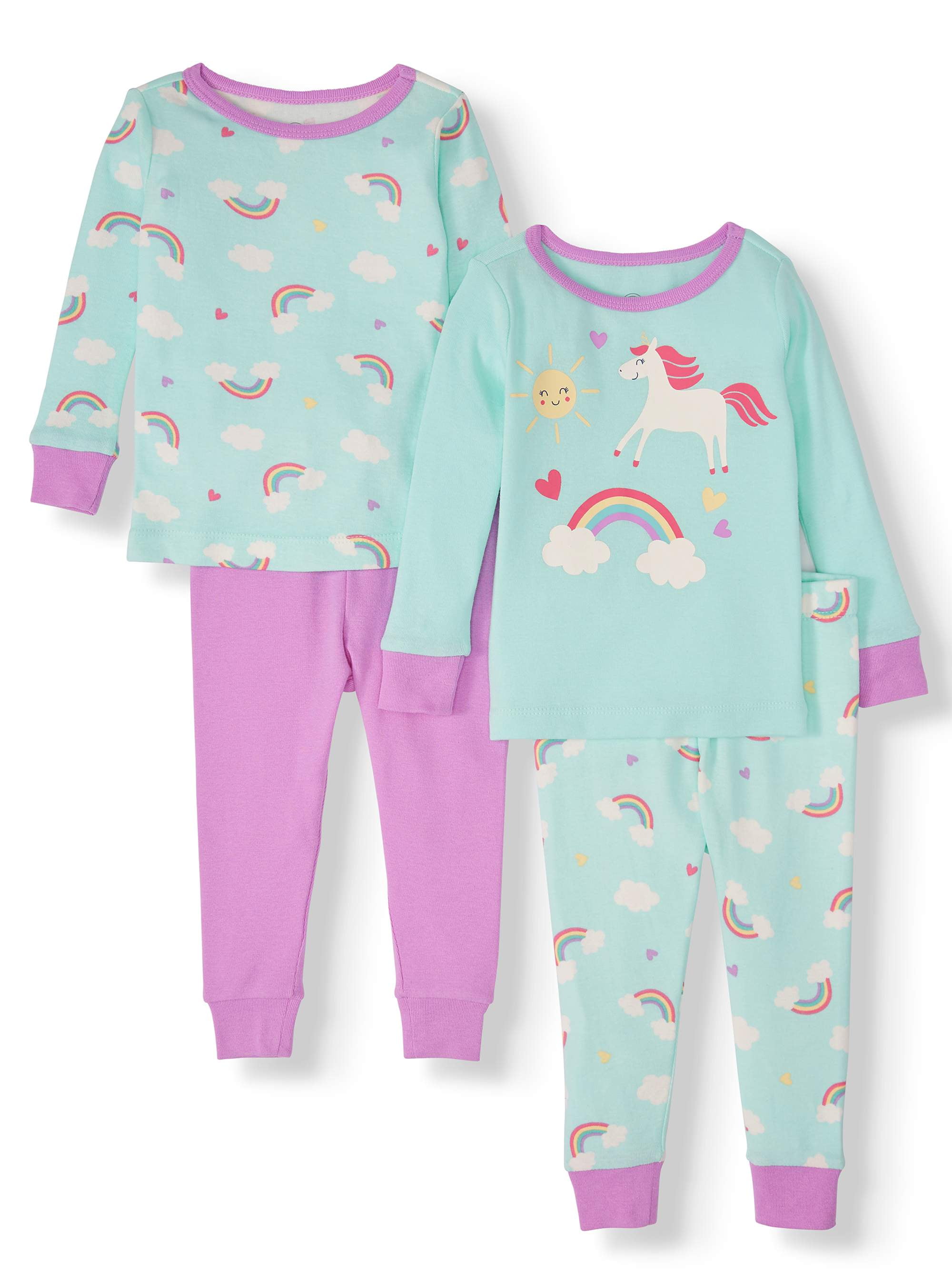 24 Months, Sweet Dreams Elephant Baby and Toddler Girls Snug Fit Graphic Pajama Long Sleeve Shirt and Pants Two-Piece Set