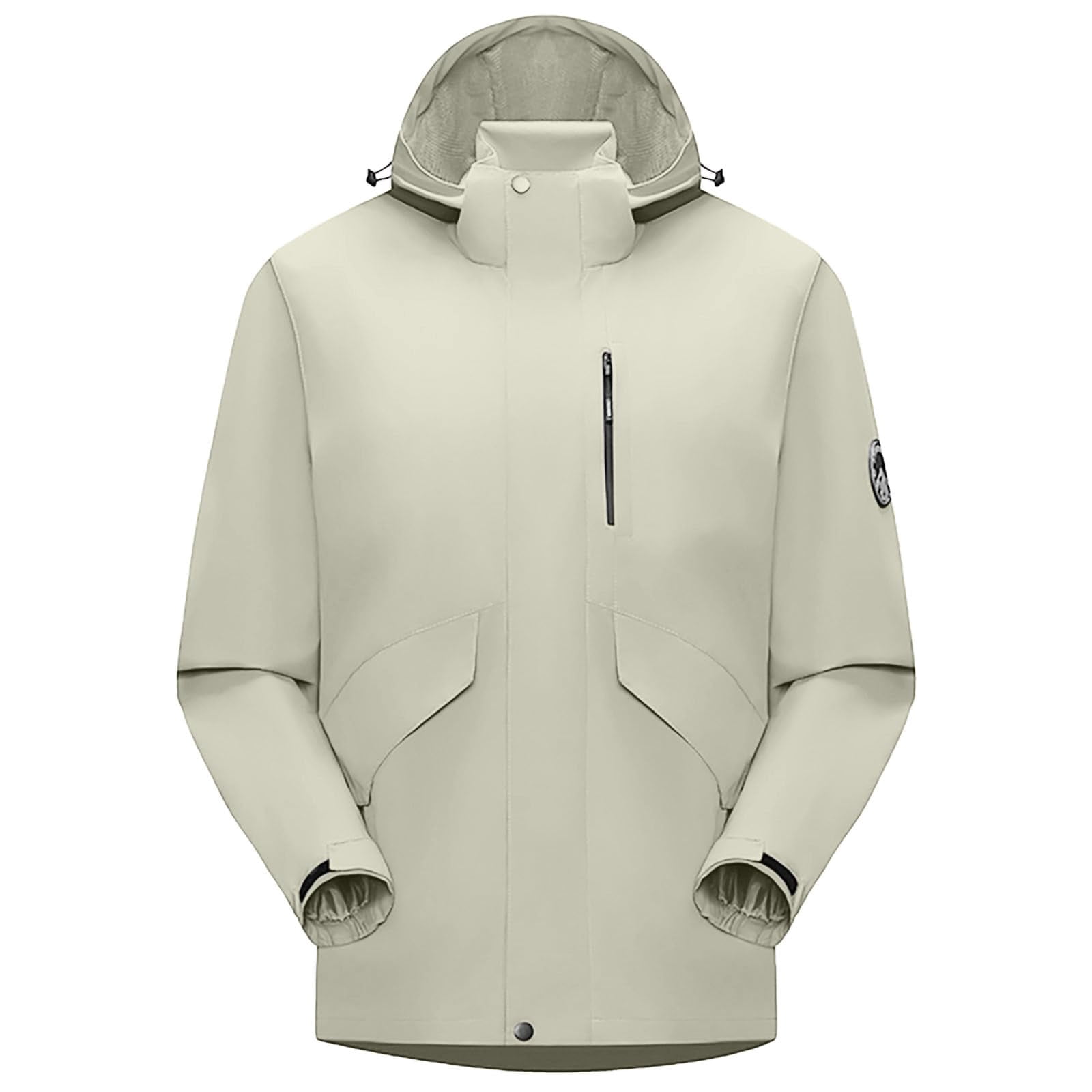 Womens Lightweight Packable Rain Jackets Zip Up Waterproof Windbreaker Hooded Raincoat Hiking Trench Coat Pockets