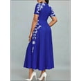 thumbnail image 2 of ZOELNIC Women's Elegant Short Sleeve Maxi Dresses Casual Empire Waist Long Dress, 2 of 4