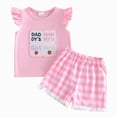 thumbnail image 3 of Kaprioy Girls Summer Outfits DADDY'S GIRL MOMMY'S World Print Shirt Ruffle Gingham Shorts Cute Clothes Toddler Baby Girl Birthday Outfit, 3 of 4