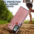 thumbnail image 5 of Dteck for Samsung Galaxy Note 20 Slim Case, Shockproof Premium PU Leather Soft TPU Business Cover with Wrist Strap Kickstand Flip Stand Protection Case, rosegold, 5 of 7