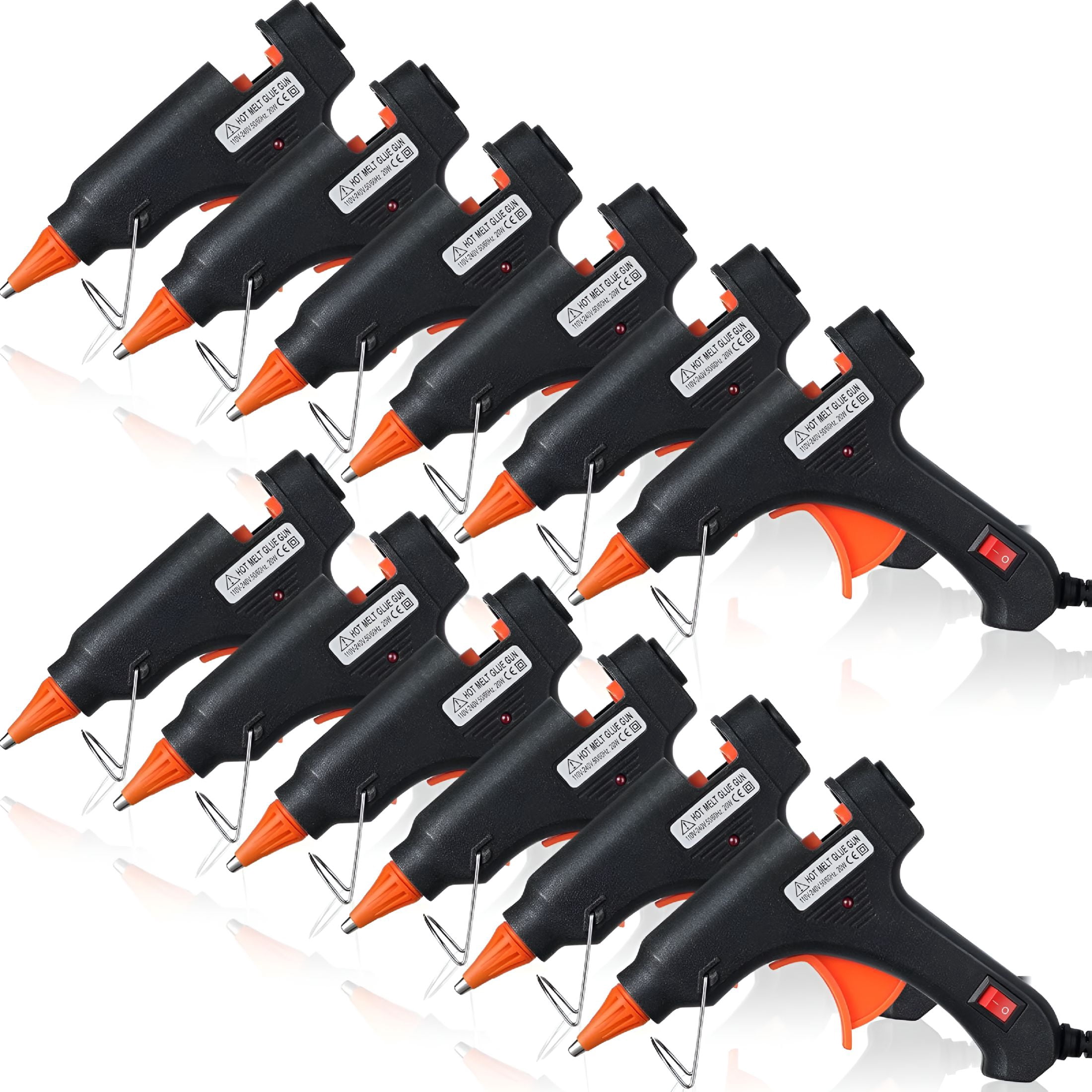 CURYMAY 12 Pcs Mini Glue Gun Crafts Hot Melt Guns Low Temp Glue with Burn Protection Fast Preheating and Easy Squeeze Trigger for School Diy Arts Class Projects Home Quick Repairs,20 W