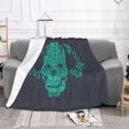 thumbnail image 2 of XMXT Throw Blanket, Star Skull Rose Pattern Machine Washable Blankets for Sofa, 60 x 50 inches Gray, 2 of 9