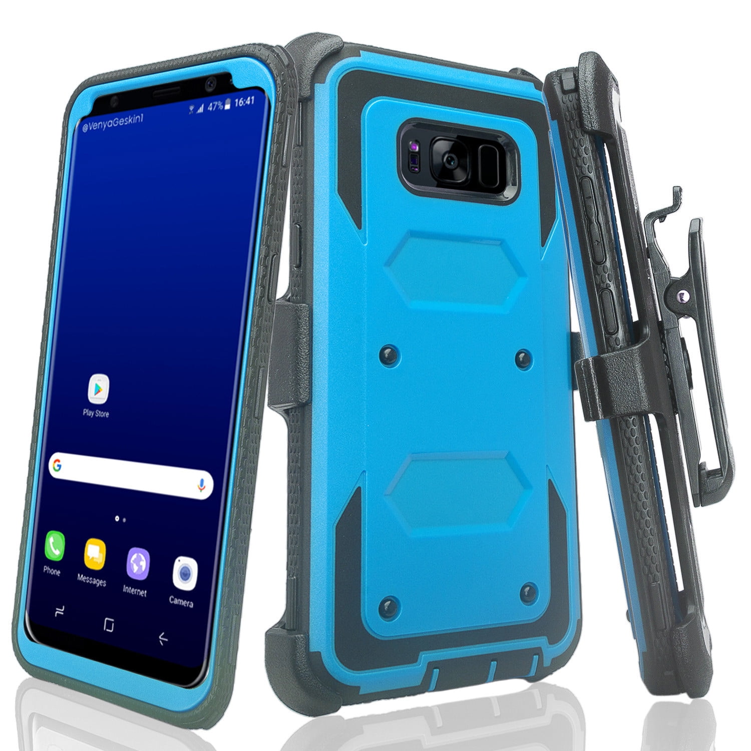 Samsung Galaxy S8 Case, SM-G950 Case, Triple Protection + [Tempered ...